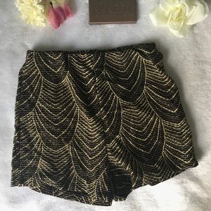 Gold and black high waisted shorts